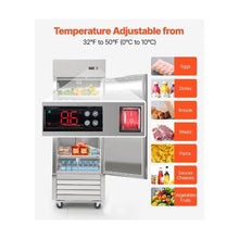 Commercial 22 Cu.Ft. Reach In Refrigerator 29 Inch Stainless Steel Upright Food Storage Fridge with Adjustable Shelving Temperature Control and Durable Construction