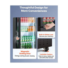12.7 Cu.Ft Commercial Display Beverage Refrigerator with Glass Door Flexible Adjustable Shelves Design for Shops, Bars & Home