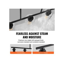 60W Modern Farmhouse Adjustable 5 Light 4 Rods 2 Metal Chains Kitchen Island Linear Pendant Chandelier