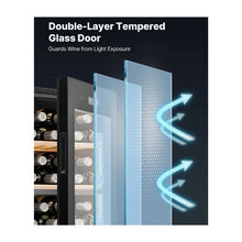 32 Bottle Dual Zone Wine Cooler Refrigerator with Glass Door & Adjustable Temperature Control