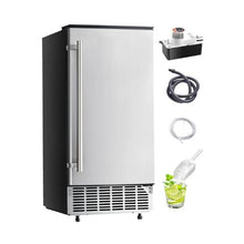 Compact Commercial 80 Lbs/Day Undercounter Built-In Ice Maker with Stainless Steel Door for Flexible Installation