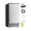 Compact Commercial 80 Lbs/Day Undercounter Built-In Ice Maker with Stainless Steel Door for Flexible Installation