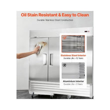 85 Inch Commercial Reach In Freezer 66.9 Cu.Ft. 3-Door Stainless Steel Upright Freezer with Auto Defrost & Adjustable Shelves