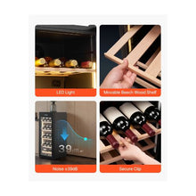 32 Bottle Dual Zone Wine Cooler Refrigerator with Glass Door & Adjustable Temperature Control