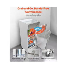 Commercial 22 Cu.Ft. Reach In Refrigerator 29 Inch Stainless Steel Upright Food Storage Fridge with Adjustable Shelving Temperature Control and Durable Construction