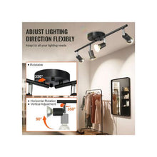 3000K Indoor 4 Head LED Track Light with Adjustable Arms Kit For Kitchen & Living Room