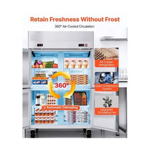 48 Inch Stainless Steel Commercial Upright Refrigerator & Freezer Combo with Digital Temperature Control