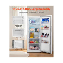 17 Cu.Ft Frost-Free Convertible Upright Refrigerator Freezer featuring Electronic Temperature Control Flexible Storage Shelves