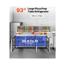 93 Inch Commercial Food Prep Refrigerator with 20 Inch Wide Worktop and Cutting Board