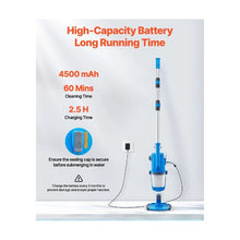 40 W Cordless Pool Vacuum Cleaner 26 GPM Handheld Rechargeable Pool & Spa Vacuum with Extension Pole