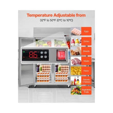 48 Inch Commercial Upright Refrigerator 31.4 Cu.Ft. 4 Door Stainless Steel  with Auto Defrost & Adjustable Shelves