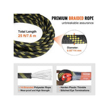 25 FT Vertical Safety Fall Protection Lifeline with Rope Grab & Shock Absorber