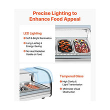 Commercial 4 Pan 45.67 Inch Countertop Sushi Display Case Refrigerator with Curved Glass and LED Lighting