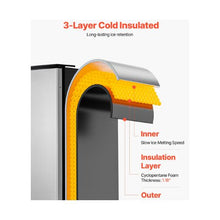 80lbs/24h Commercial Undercounter Built-In Ice Maker with Electric Drain Pump