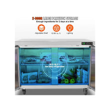 Commercial 48 Inch Worktop Fridge Stainless Steel 2-Door Undercounter Refrigerator with Lock