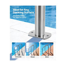 48–54 Inch 3 Step Inground Swimming Pool Ladder with Double Handrails Wide Non Slip Steps Stainless Steel Frame 265 lb Capacity