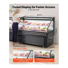 Horizontal 4.6 Cu.Ft. Open Air Display Refrigerator Commercial Grab-and-Go Cooler with LED Lights