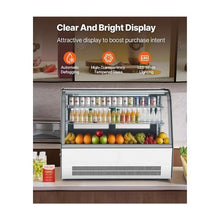 Commercial 5 Cu. Ft. Curved Countertop Pastry Display Case with Frost Free Cooling and LED Lights