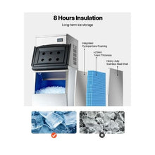 450 lb High-Capacity Stainless Steel Commercial Ice Machine with Self-Cleaning Function