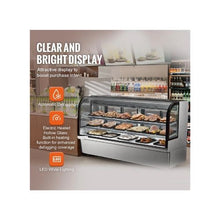 32 Cu.Ft. Upright Refrigerated Pastry Display Case with 4 Adjustable Display Shelves, LED Interior Lighting