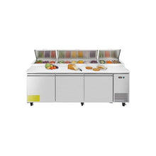 93 Inch Commercial Food Prep Refrigerator with 20 Inch Wide Worktop and Cutting Board