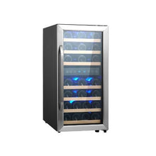 33 Bottle Freestanding Wine Fridge Dual Temperature Wine Cooler with Circulating Air Cooling System