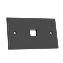 1 Port Single Gang Flush Mount Faceplate With Adhesive Label Black NK1FNBL