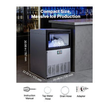 Large Capacity Professional Commercial Built-In or Freestanding Ice Maker with 50 lb Ice Storage