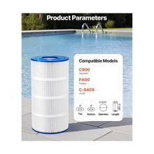 90 Sq. Ft. Swimming Pool & Spa Filter Cartridge Replacement High Efficiency Trilobal Pleated Filter Element Compatible with Hayward C900 & CX900RE