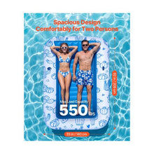 Inflatable Pool Tanning Float with UPF 50+ Canopy 82 x 55 Inch Large Adult Pool Lounger 550 LBS Capacity Sunbathing Float with Pillow
