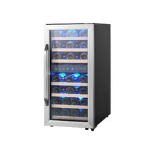 33 Bottle Freestanding Wine Fridge Dual Temperature Wine Cooler with Circulating Air Cooling System