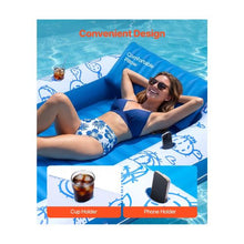 Inflatable Pool Tanning Float with UPF 50+ Canopy 82 x 55 Inch Large Adult Pool Lounger 550 LBS Capacity Sunbathing Float with Pillow