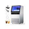 High Capacity Freestanding Commercial Ice Maker Machine with Pump 130 lbs/24H and 33 lb Storage Bin