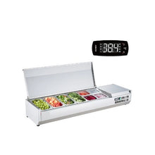 60 Inch Countertop Refrigerated Condiment Station 150W Sandwich Prep Cooler with 4×1/3 & 4×1/6 Pans