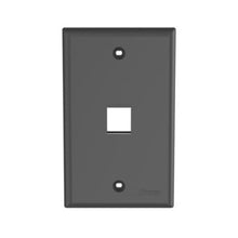 1 Port Single Gang Flush Mount Faceplate With Adhesive Label Black NK1FNBL