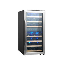 33 Bottle Freestanding Wine Fridge Dual Temperature Wine Cooler with Circulating Air Cooling System