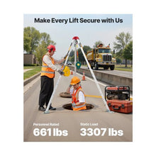 1800 lbs Heavy Duty Rescue Tripod Lifting Hoist Kit with 65 ft Cable, Adjustable Legs 1800 lbs Winch & 32.8 ft Fall Protection