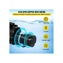 1 HP Dual Voltage 110V/220V Above Ground Swimming Pool Pump with High-Flow Water Circulation