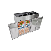  72 Inch Wide Commercial Reach-In Refrigerator and Freezer Combo Stainless Steel 3 Door Upright Food Storage Unit with 51 Cu.Ft