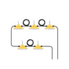 50FT LED 5 Head Construction String Work Lights – 75W IP65 Waterproof 7,500 Lumens for Indoor/Outdoor