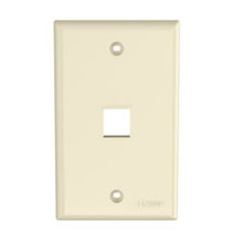 1 Port Single Gang Flush Mount Faceplate With Adhesive Label Electric Ivory NK1FNEI
