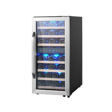 33 Bottle Freestanding Wine Fridge Dual Temperature Wine Cooler with Circulating Air Cooling System