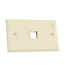 1 Port Single Gang Flush Mount Faceplate With Adhesive Label Electric Ivory NK1FNEI