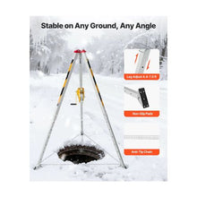 1800 lbs Heavy Duty Rescue Tripod Lifting Hoist Kit with 65 ft Cable, Adjustable Legs 1800 lbs Winch & 32.8 ft Fall Protection