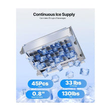 High Capacity Freestanding Commercial Ice Maker Machine with Pump 130 lbs/24H and 33 lb Storage Bin