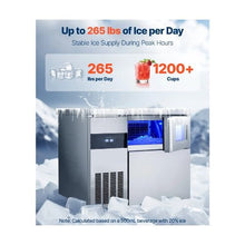 265 LBS/24H Commercial Ice Maker Machine with Stainless Steel Worktop & Self-Cleaning Function