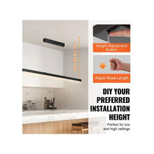 20W Modern Adjustable Multi CCT LED Linear Chandelier 47 inch Dimmable 3 Color Temperature Pendant Light