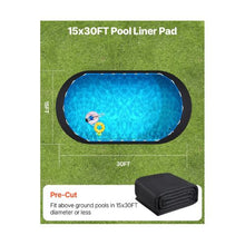 15 x 30 Ft Oval Pool Liner Protection Pad Heavy Duty Geotextile Underlayment for Above Ground Swimming Pools