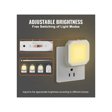Low Power Plug In Warm White LED Night Light with Dusk-to-Dawn Sensor for Indoor Use 2 Pack
