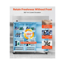  72 Inch Wide Commercial Reach-In Refrigerator and Freezer Combo Stainless Steel 3 Door Upright Food Storage Unit with 51 Cu.Ft